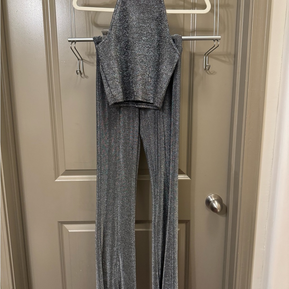Women's Grey/Black Shinmery Jumpsuit